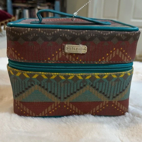Silpada Teal and Red Patterned Jewelry Bag. NWOT - Picture 1 of 4